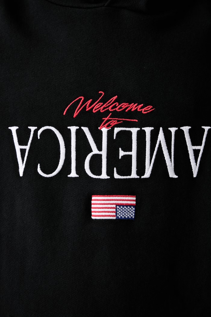 Willy Chavarria WELCOME TO AMERICA hoodie cotton Men's WCJSY0241