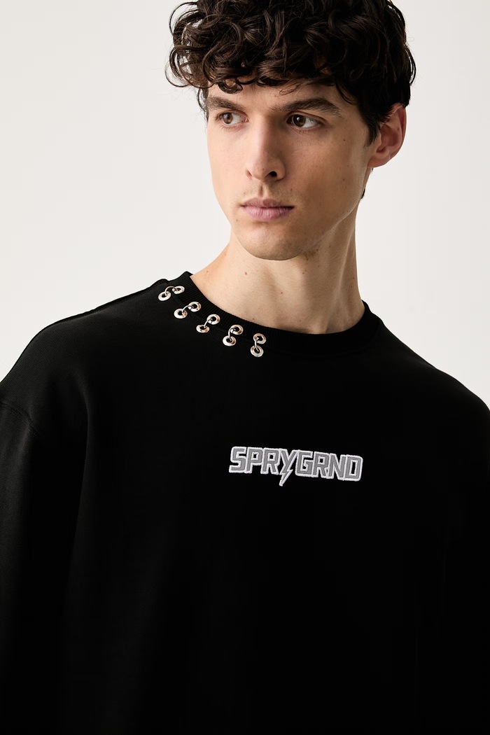 Sprayground bluza męska bawełniana czarny SP805GBLK