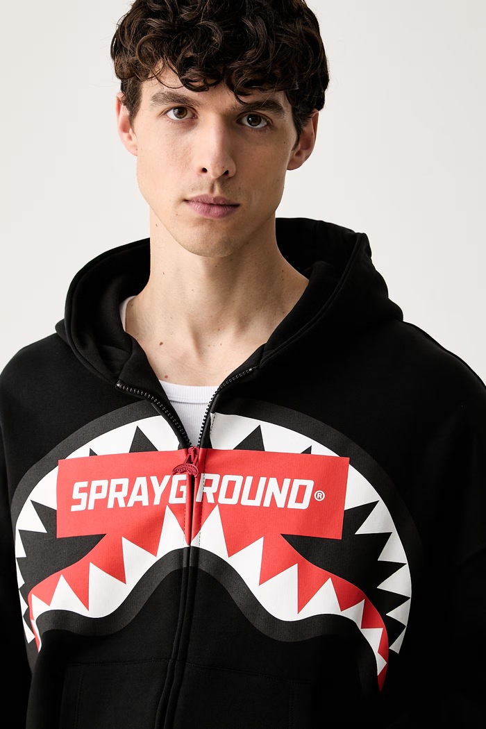 Sprayground bluza rozpinana z kapturem męska bawełniana czarny SP785GBLK