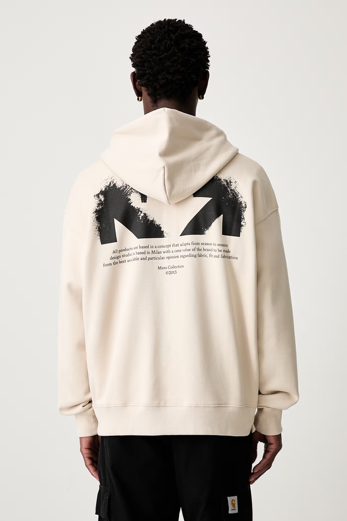 Одежда Off-White Half Arrows кофта на застёжке с капюшоном из хлопка для мужчин 44MBE015S26F003270 бежевый
