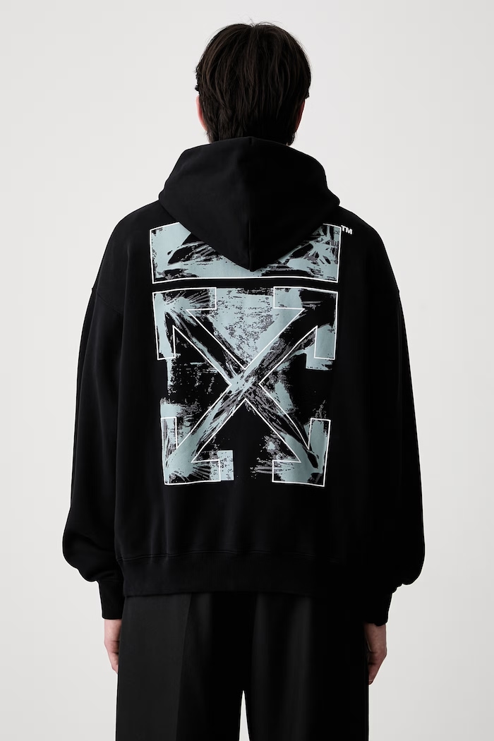 Off-White Rubbed Paint Arrows hoodie cotton Men's black 44MBB085S26F00K001
