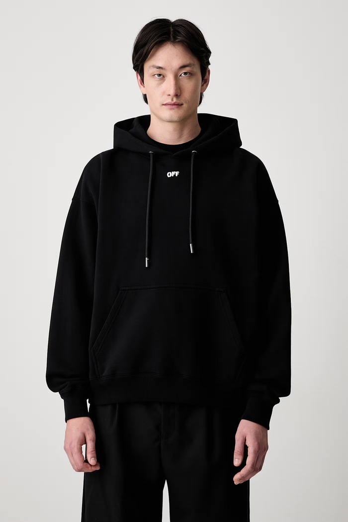 Clothing Off-White Rubbed Paint Arrows hoodie cotton Men's 44MBB085S26F00K001 black