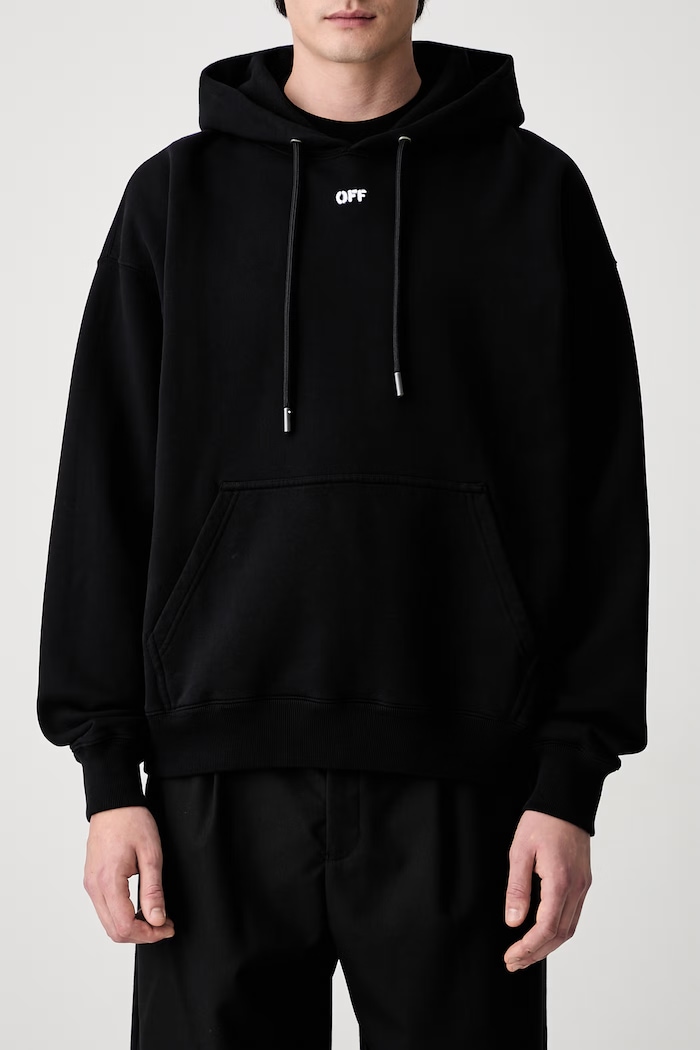 Off-White Rubbed Paint Arrows hoodie cotton Men's black 44MBB085S26F00K001