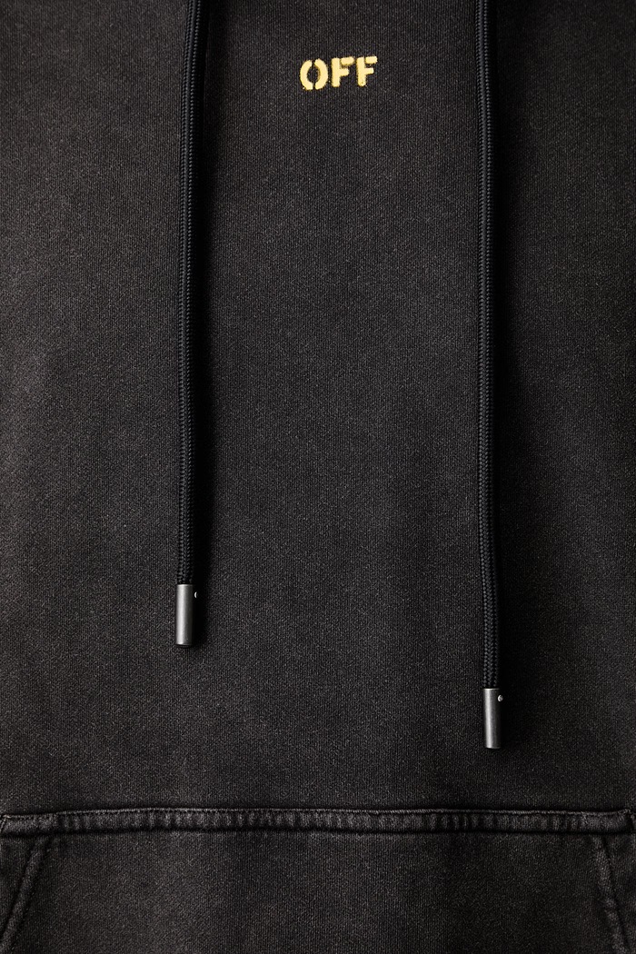 Off-White Fallen Caravaggio hanorac cu glugă din bumbac pentru bărbați 44MBB085S26F00B001 negru