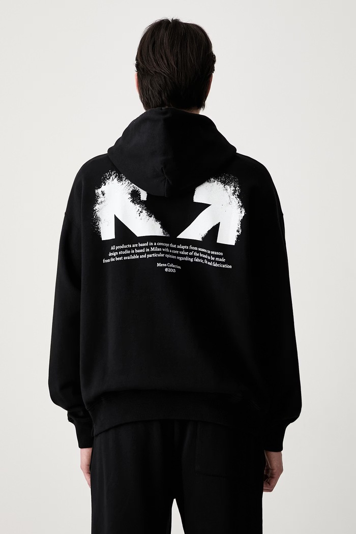 Off-White Half Arrows hanorac cu glugă din bumbac pentru bărbați negru 44MBB085S26F00A001