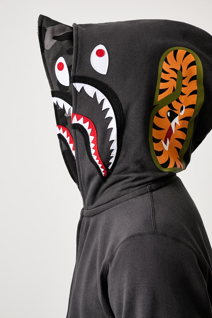 A Bathing Ape Camo Shark bluza rozpinana z kapturem bawełniana męska 001ZPM301009M