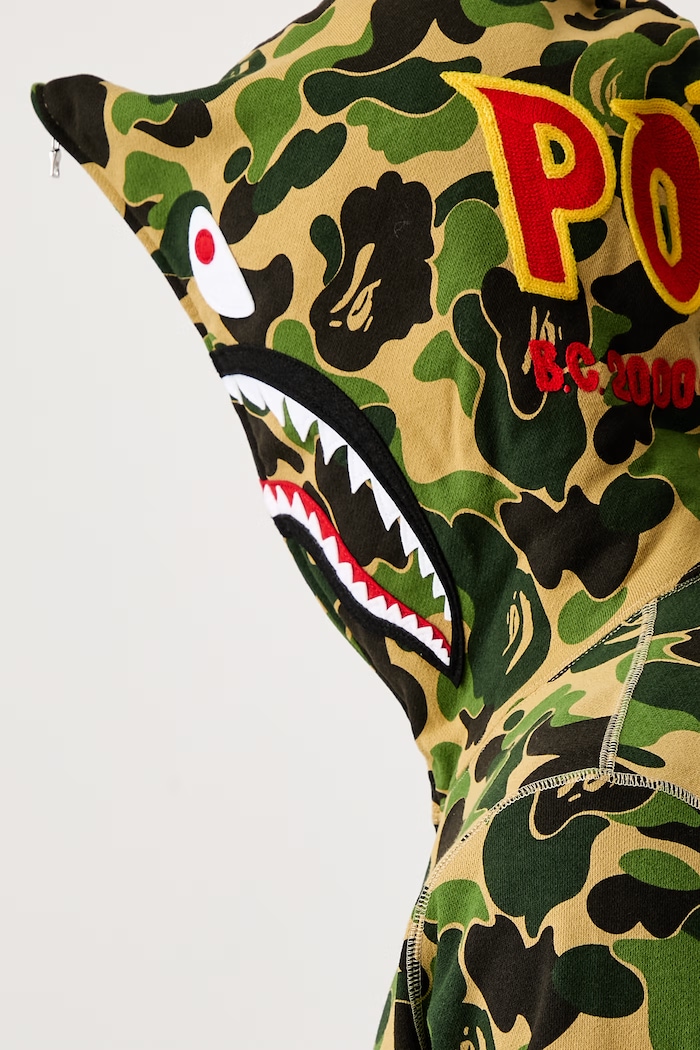 A Bathing Ape ABC Camo 2nd Shark bluza rozpinana z kapturem bawełniana męska 001ZPM301008M