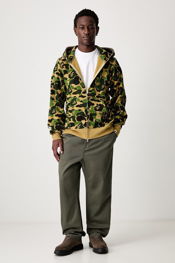 A Bathing Ape ABC Camo 2nd Shark bluza rozpinana z kapturem bawełniana męska 001ZPM301008M