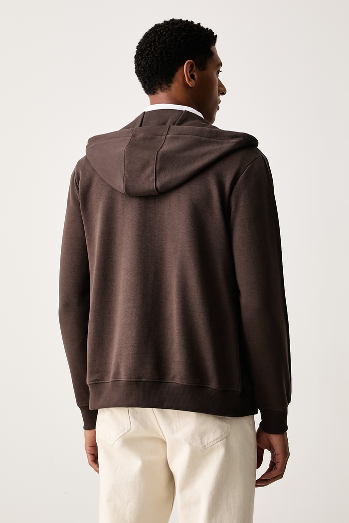 Oblačila U.S. Polo Assn. jopica s kapuco moška z bombažem DHM Interlock Zip MUP4660 rjava