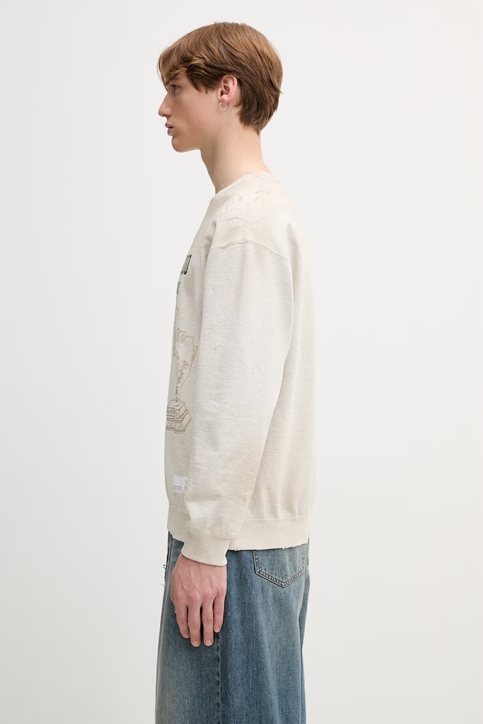Neighborhood μπλούζα oversize βαμβακερή ανδρική 261FPNH.CSM08 μπεζ SS26