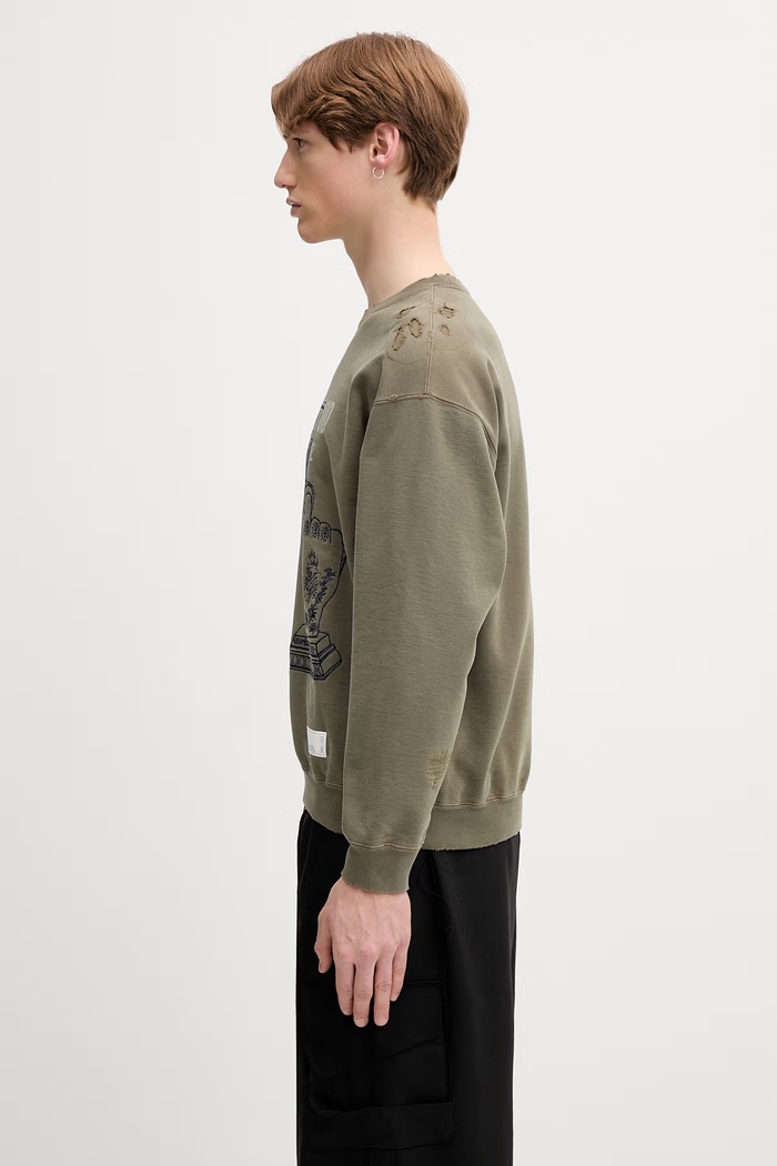 Neighborhood μπλούζα oversize βαμβακερή ανδρική 261FPNH.CSM08 πράσινο SS26