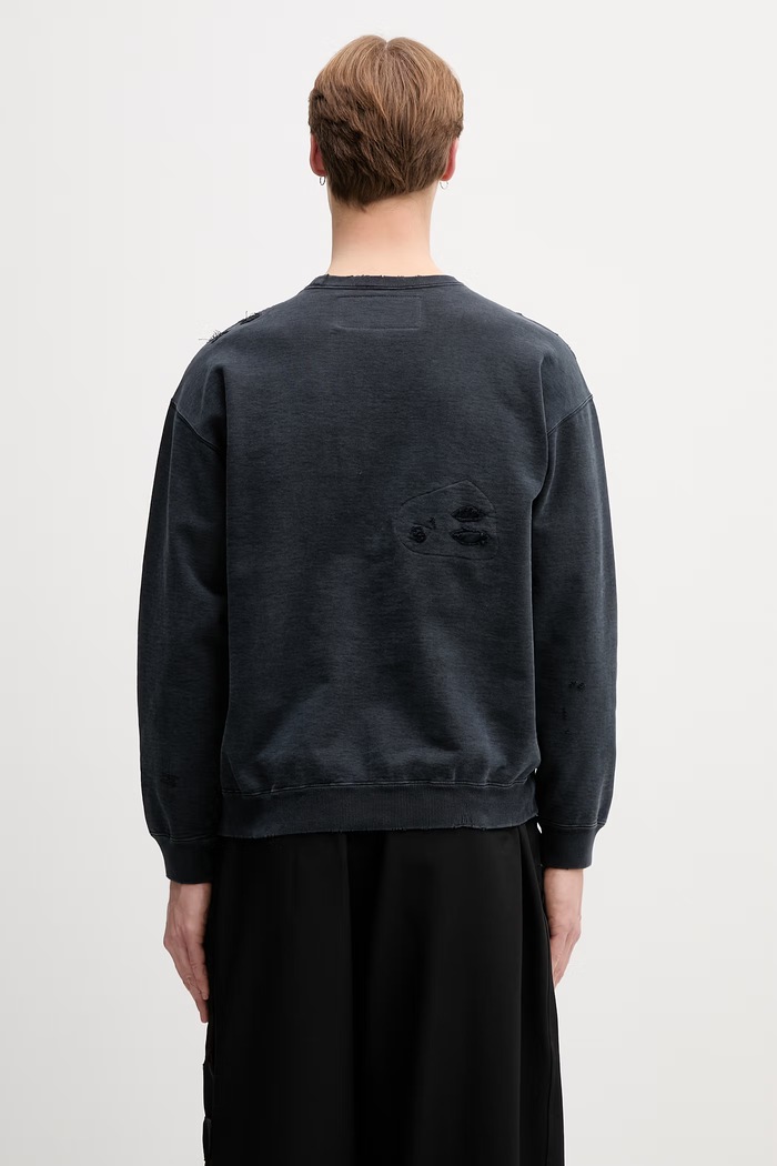 Ρούχα Neighborhood μπλούζα oversize βαμβακερή ανδρική 261FPNH.CSM08 μαύρο