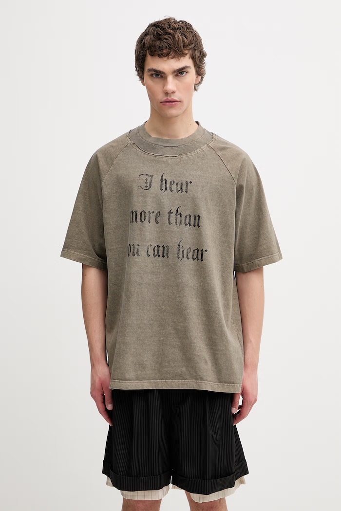 Undercover tricou din bumbac bărbați verde UP1F4806.1