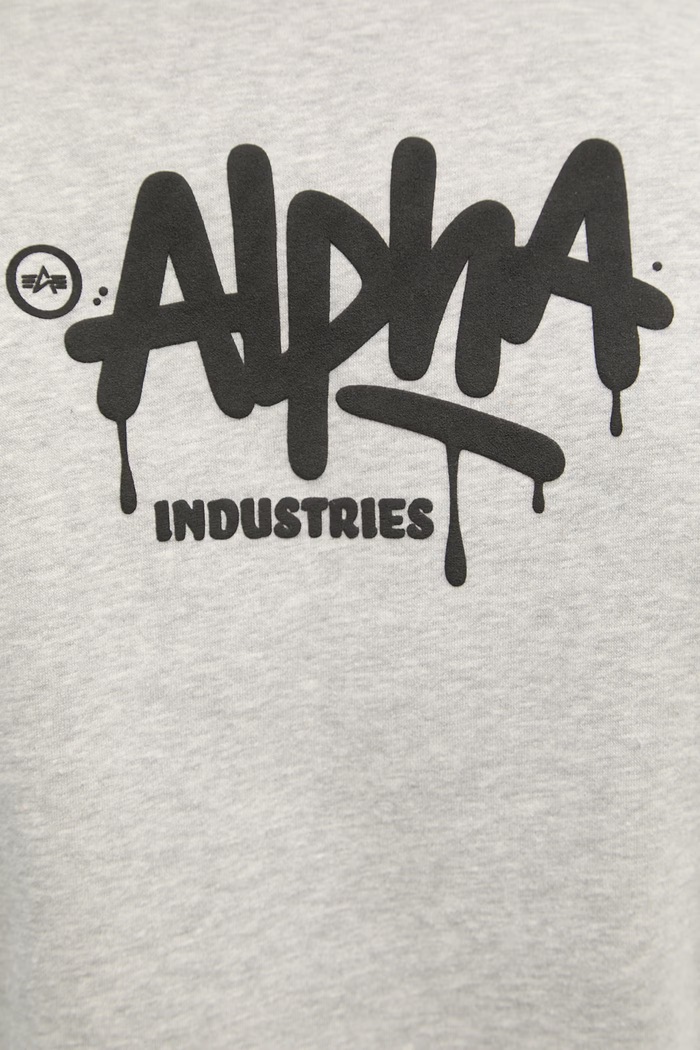 Alpha Industries mikina s kapucňou pánska s bavlnou Signature 266350 sivá