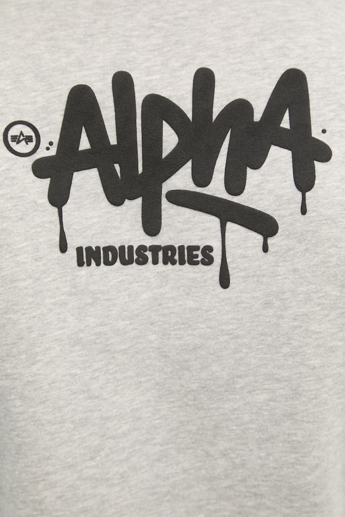 Alpha Industries mikina s kapucňou pánska s bavlnou Signature 266350 sivá