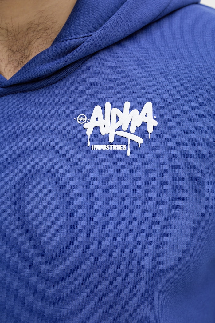 Alpha Industries hanorac cu glugă pentru bărbați, cu bumbac Signature 266350 violet