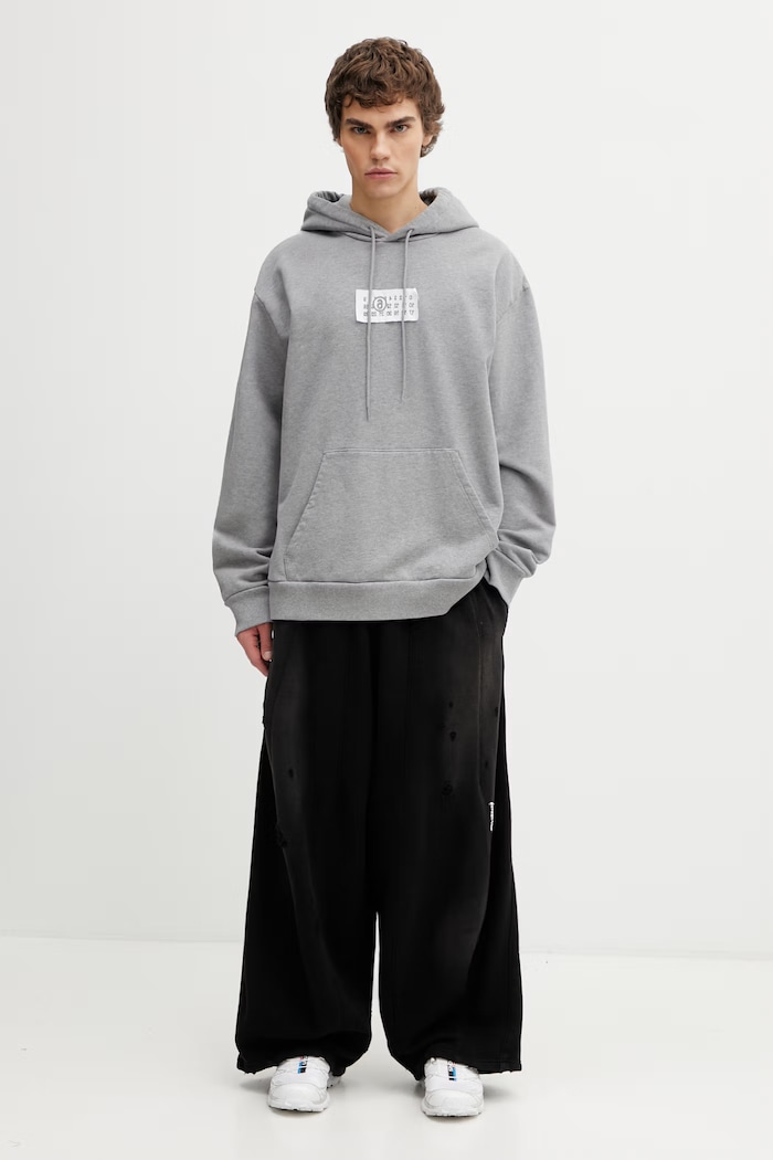 MM6 Maison Margiela mikina s kapucňou pánska bavlnená SH2GU0034.S25337 sivá