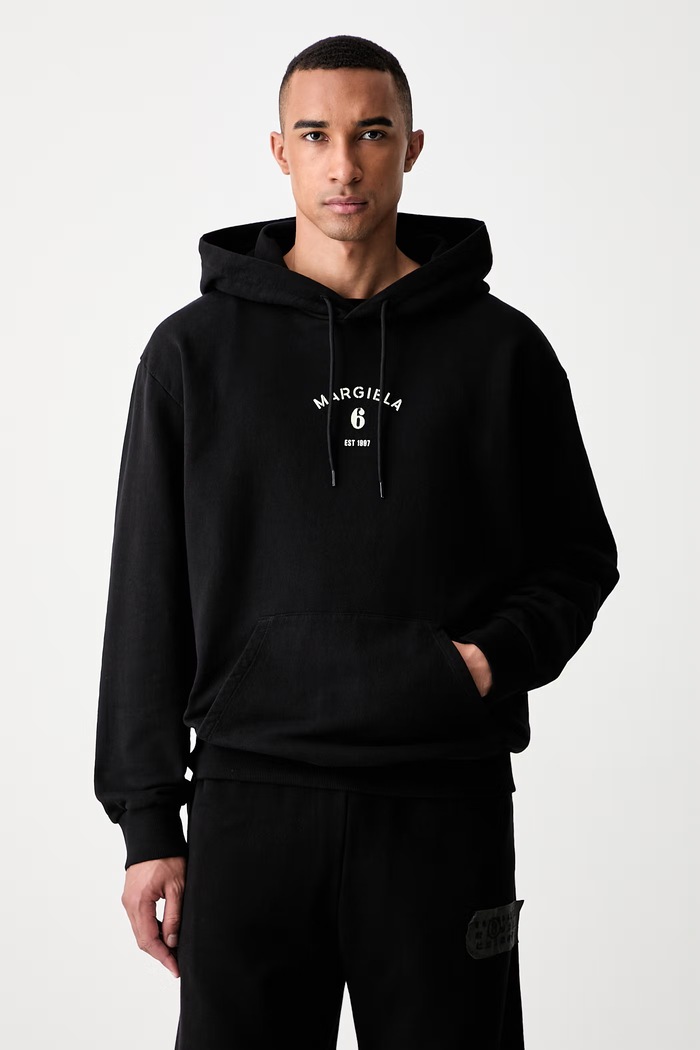 MM6 Maison Margiela bluza z kapturem męska bawełniana czarny SH2GU0031.M25014
