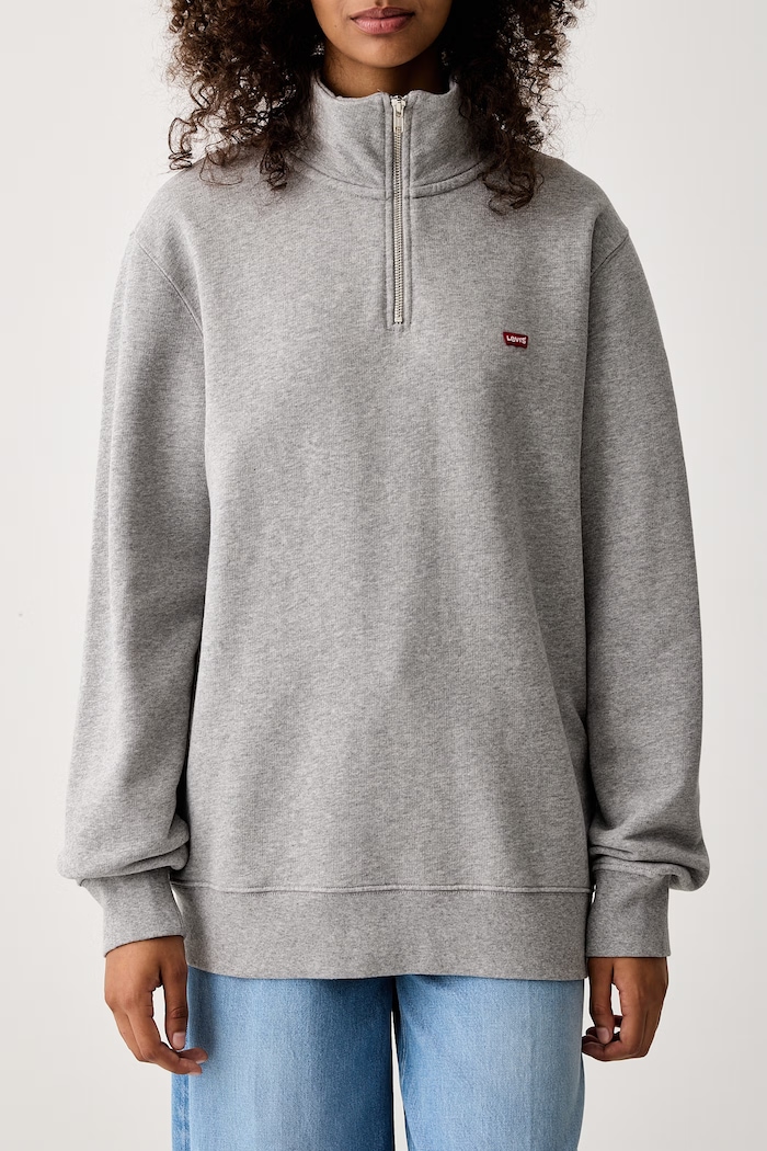 Abbigliamento Levi's Felpa in cotone LSE_ORIGINAL HM 1/4 ZIP 001B9 grigio