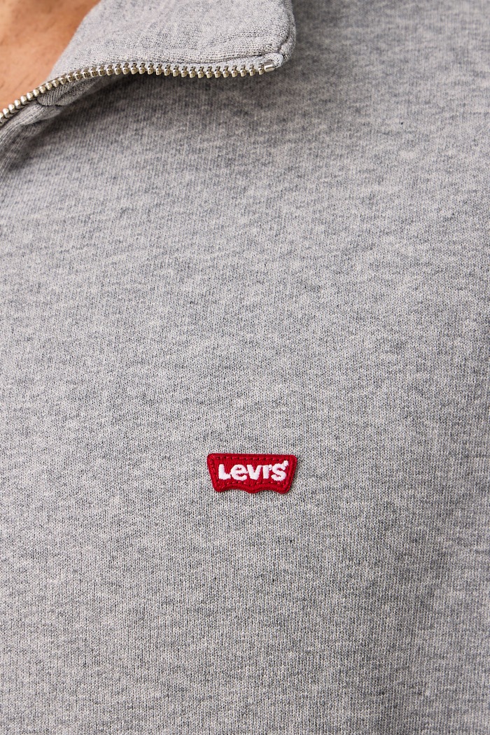 Mikina bavlnená LSE_ORIGINAL HM 1/4 ZIP Levi's sivá 001B9