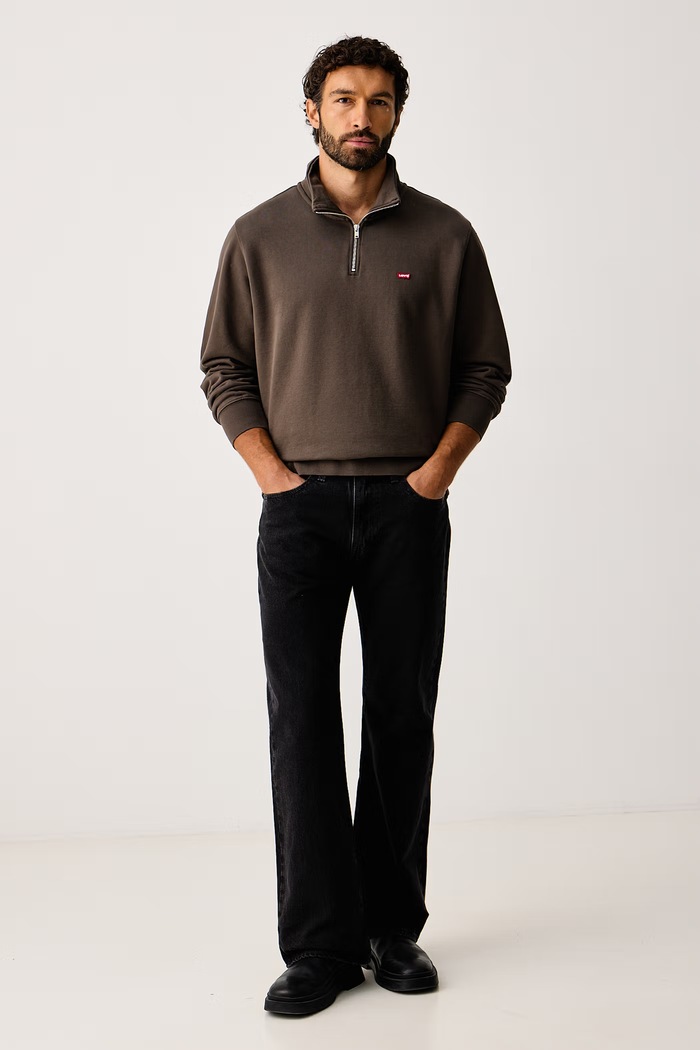 Levi's Mikina bavlnená LSE_ORIGINAL HM 1/4 ZIP 001B9 hnedá SS26