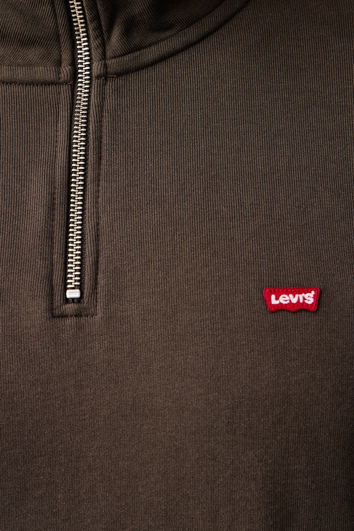 Mikina bavlnená LSE_ORIGINAL HM 1/4 ZIP Levi's hnedá 001B9