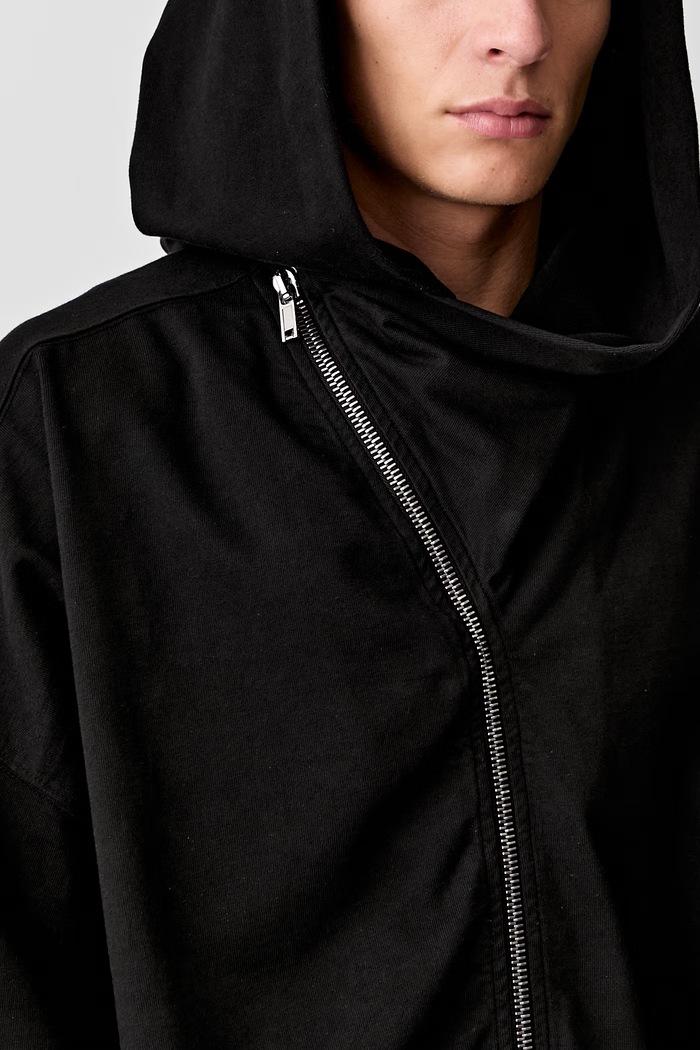 Rick Owens DRKSHDW Mountain Hun bluza rozpinana z kapturem bawełniana męska DU01F4278.RIGP