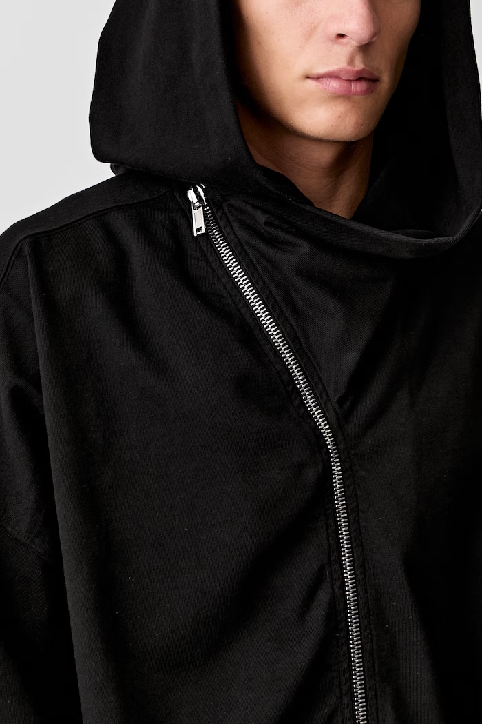 Rick Owens DRKSHDW Mountain Hun bluza rozpinana z kapturem bawełniana męska DU01F4278.RIGP