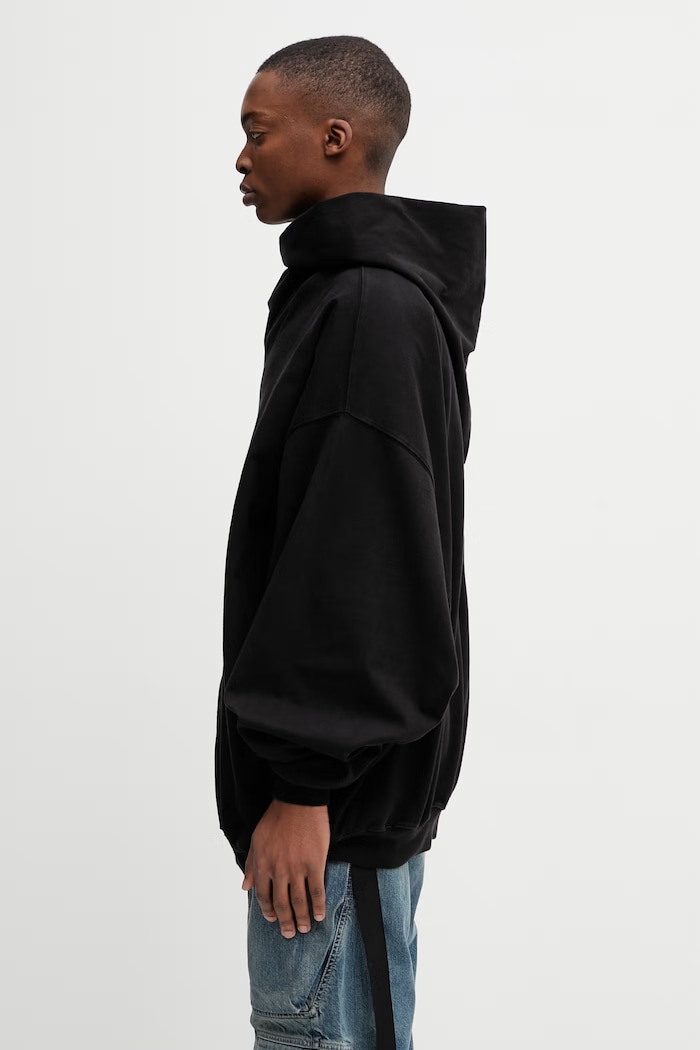 Rick Owens DRKSHDW Mountain Hun hanorac cu fermoar și glugă bărbătesc din bumbac DU01F4278.RIGP negru SS26