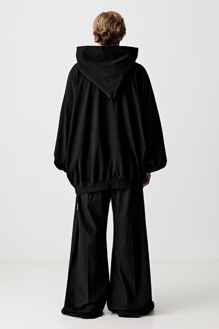 Odzież Rick Owens DRKSHDW Mountain Hun bluza rozpinana z kapturem bawełniana męska DU01F4278.RIGP czarny