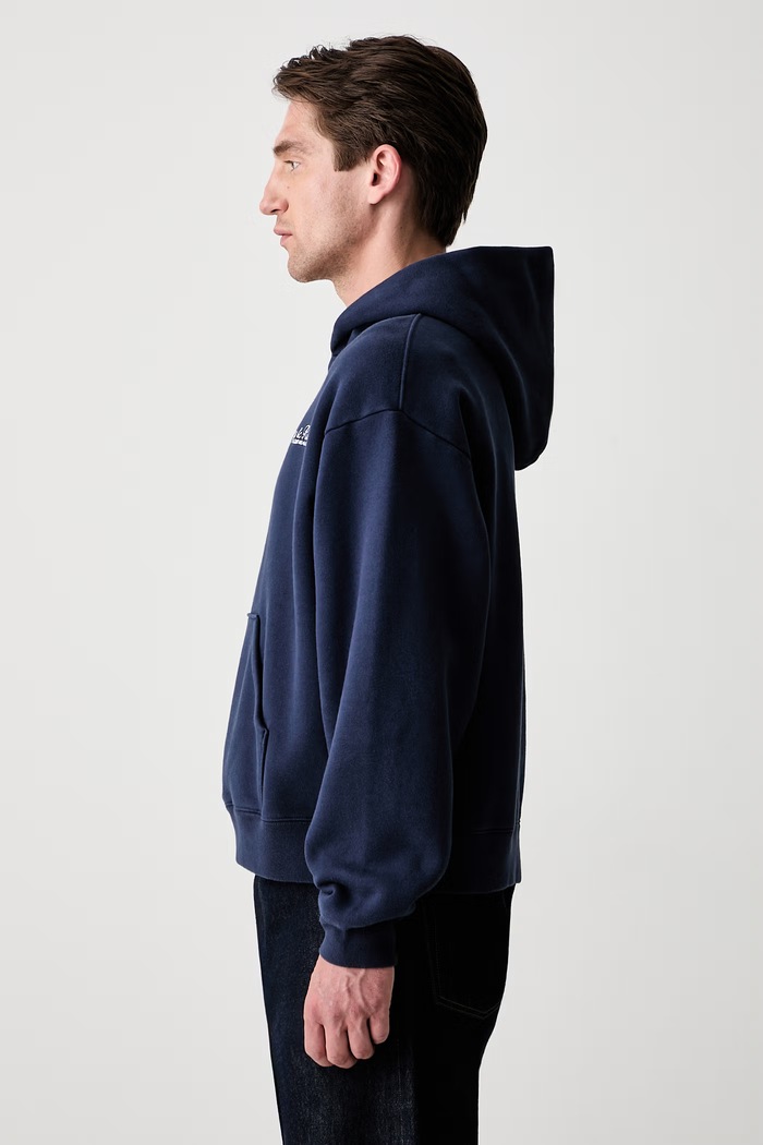 Sporty & Rich Syracuse bluza oversize bawełniana STO9575325BL106 granatowy SS26