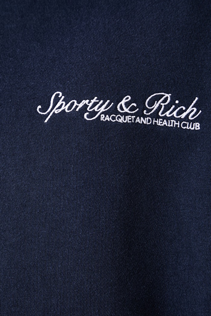 Sporty & Rich Syracuse bluza oversize bawełniana STO9575325BL106 granatowy