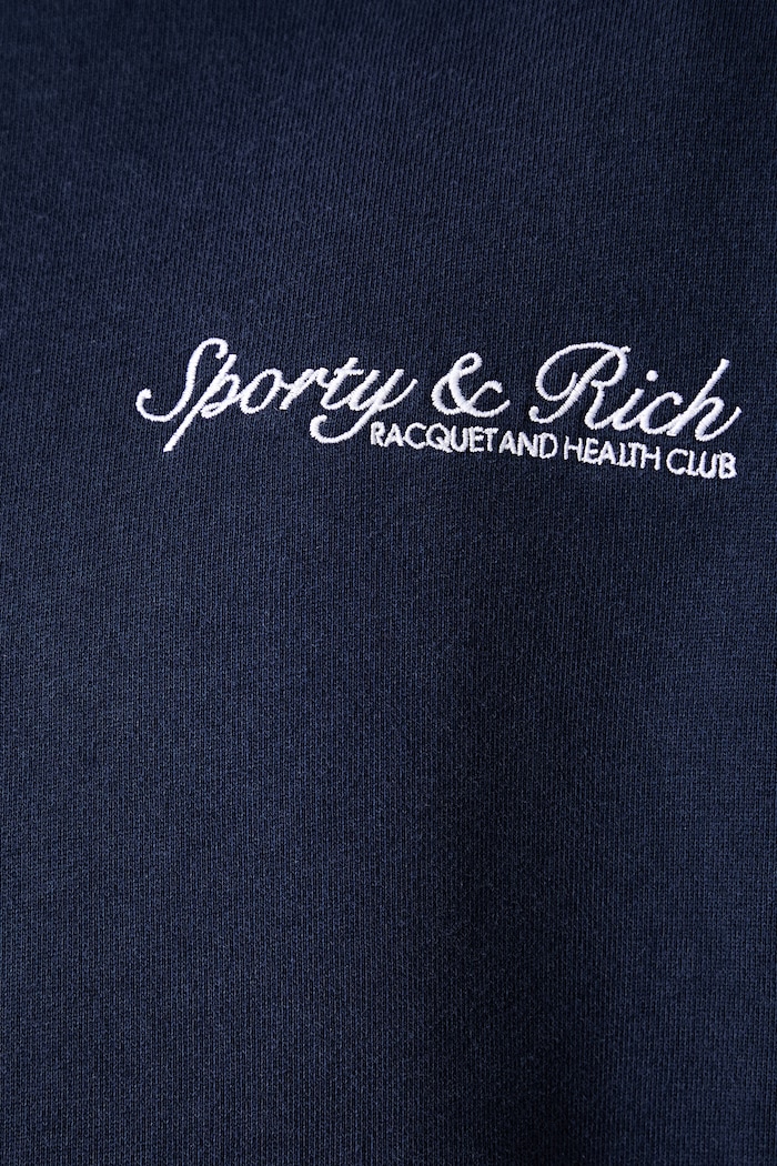 Sporty & Rich Syracuse bluza oversize bawełniana STO9575325BL106 granatowy