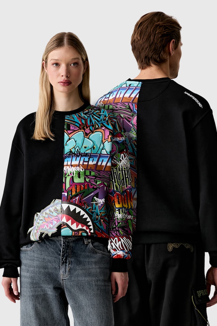 Sprayground oversize melegítőfelső pamut fekete SP370