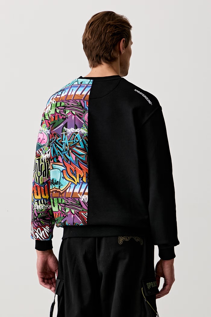 Odzież Sprayground bluza oversize bawełniana SP370 czarny