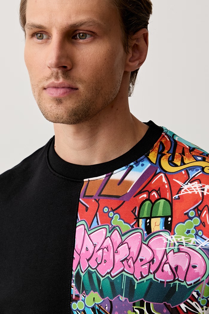 Sprayground bluza oversize bawełniana czarny SP370