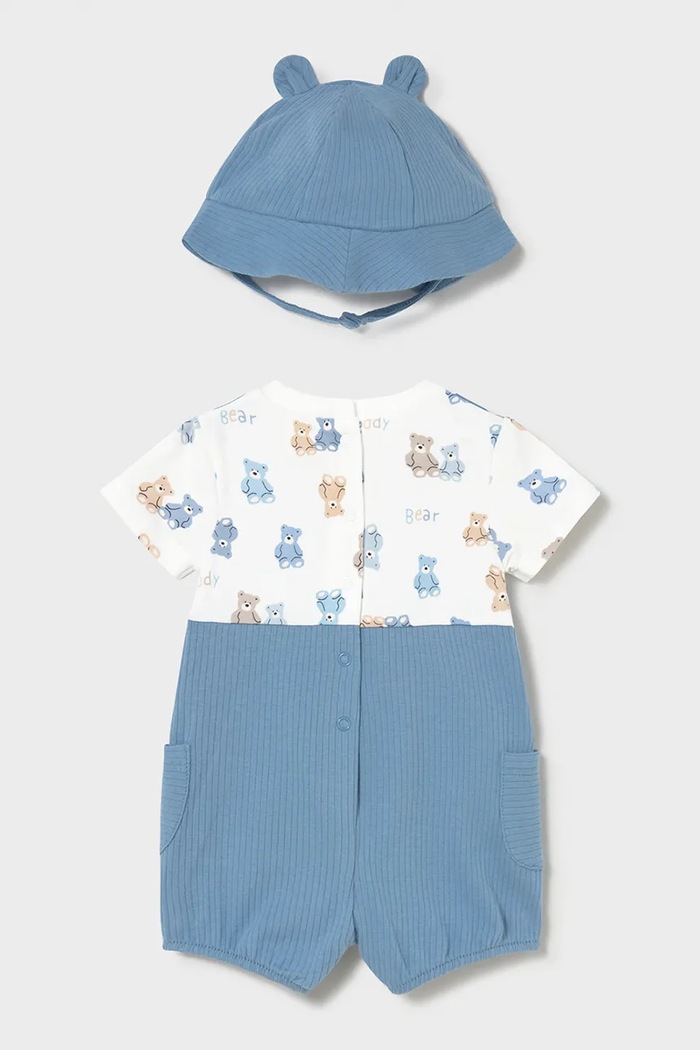 Бебешки къс гащеризон Mayoral Newborn 1608.1G.Newborn.PPY2 син SS26