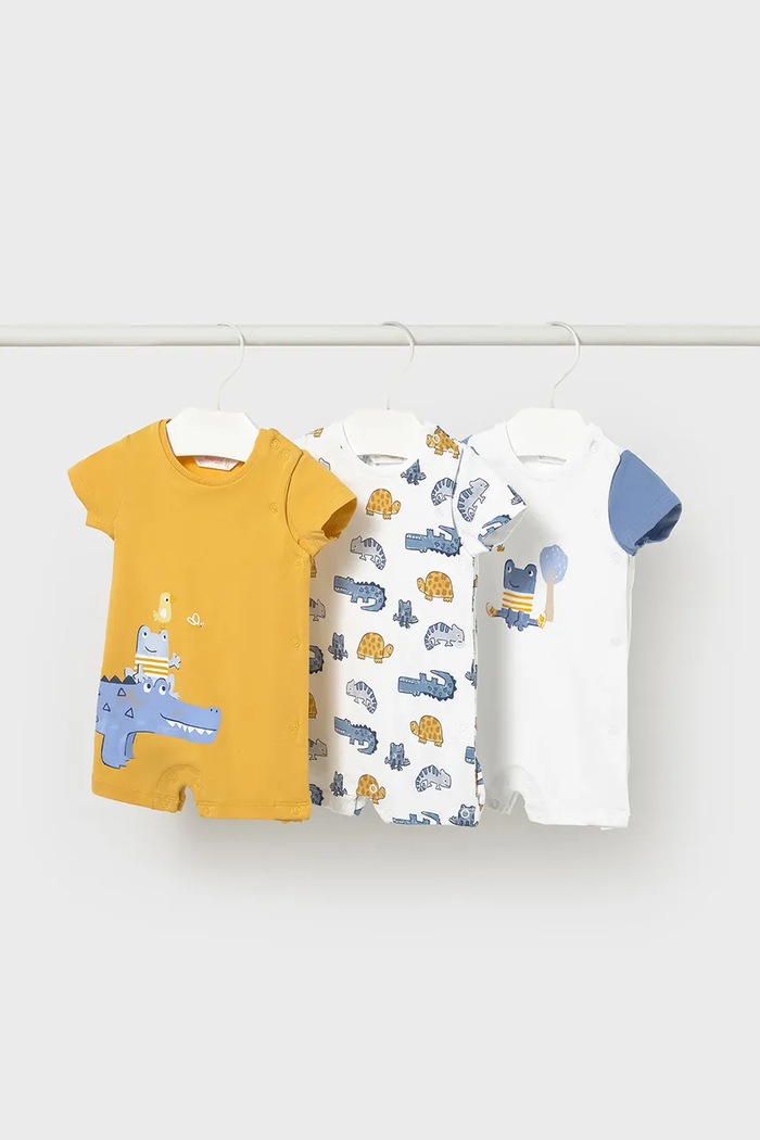 Βρεφικά φορμάκια Mayoral Newborn 3-pack 3-pack κίτρινο 1724.1Q.Newborn.PPY2