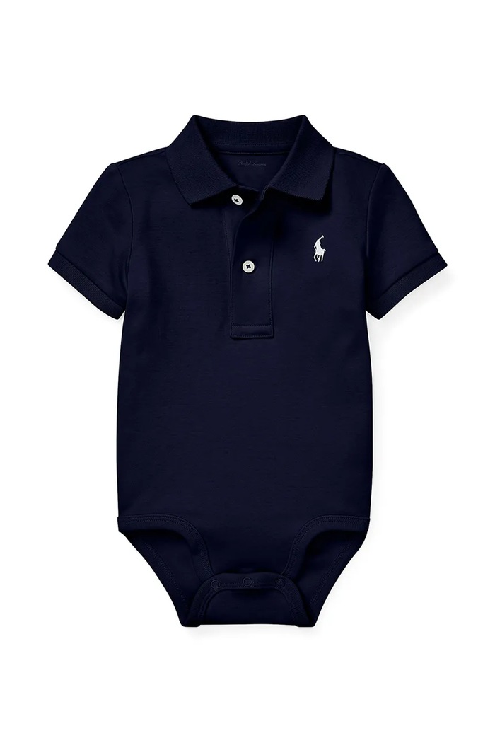 Polo Ralph Lauren body din bumbac pentru bebeluși bleumarin 320735043003.