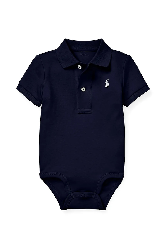 Polo Ralph Lauren body din bumbac pentru bebeluși bleumarin 320735043003.