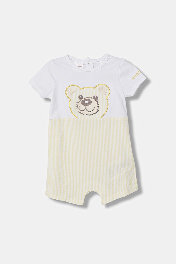 Guess salopetă scurtă pentru bebeluși din bumbac galben P6GG01.K6YW4.PPY2.M