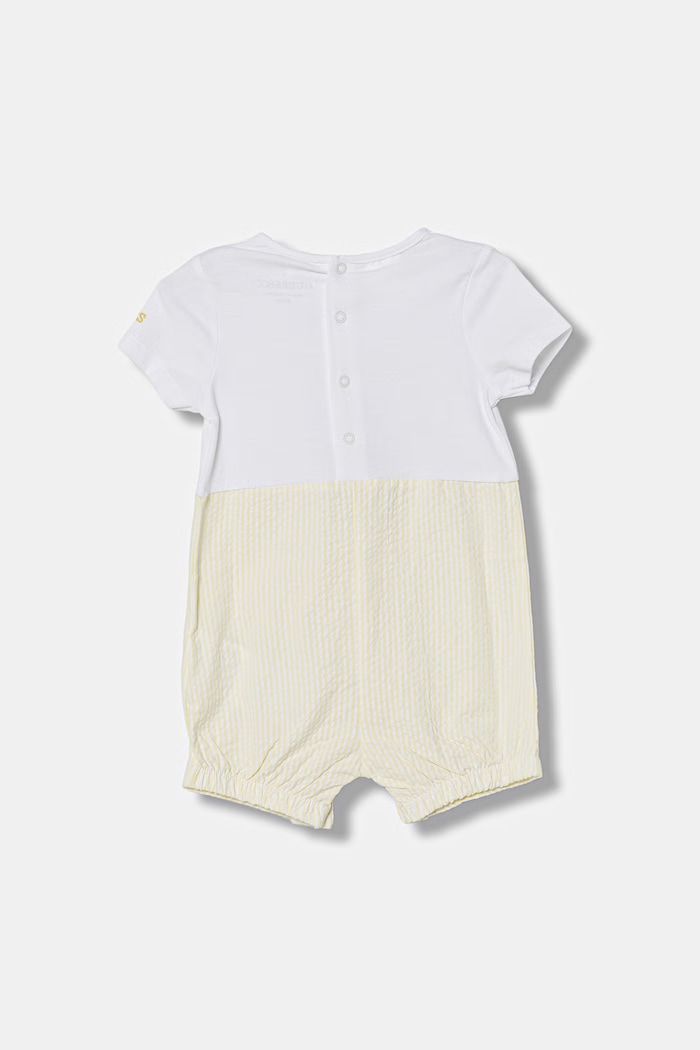 Guess salopetă scurtă pentru bebeluși din bumbac P6GG01.K6YW4.PPY2.M galben SS26