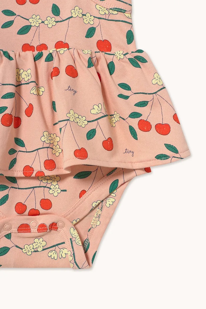 DÍVKA Bavlněné kojenecké body Tinycottons CHERRY TREES BODY SS26.016 růžová
