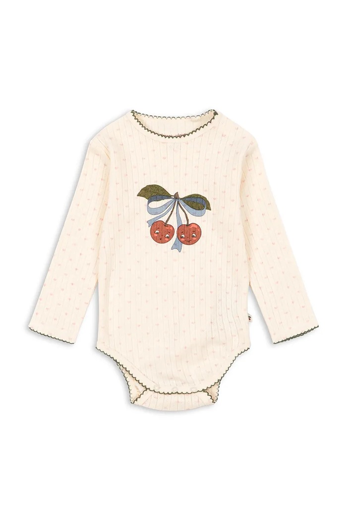Konges Sløjd body bawełniane niemowlęce MINNIE BODY GOTS Produkt niemowlęcy beżowy KS105002.PPY2