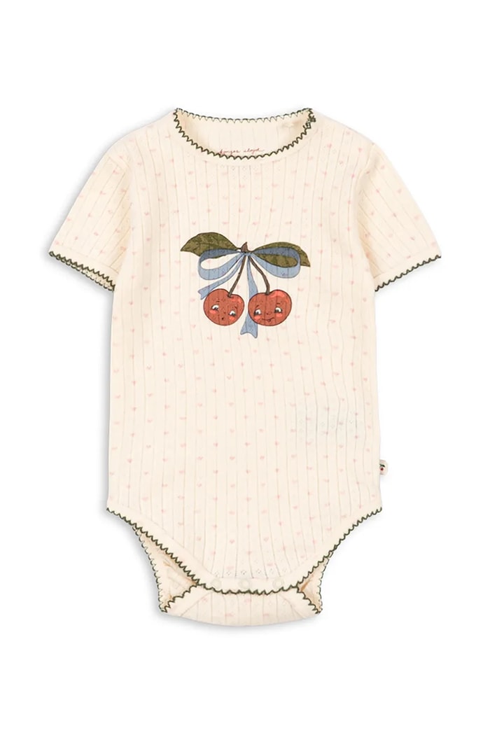 Konges Sløjd body bawełniane niemowlęce MINNIE SS BODY GOTS KS105008.PPY2 beżowy SS26