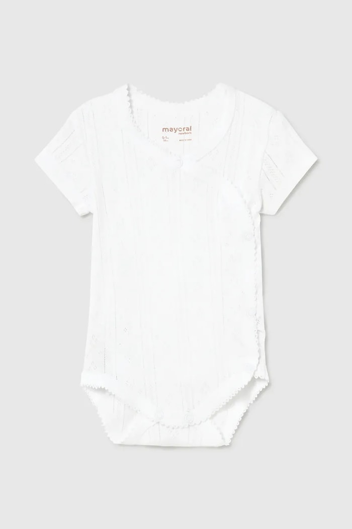 Mayoral Newborn body din bumbac pentru bebeluși alb 1701.2D.Newborn.PPY2