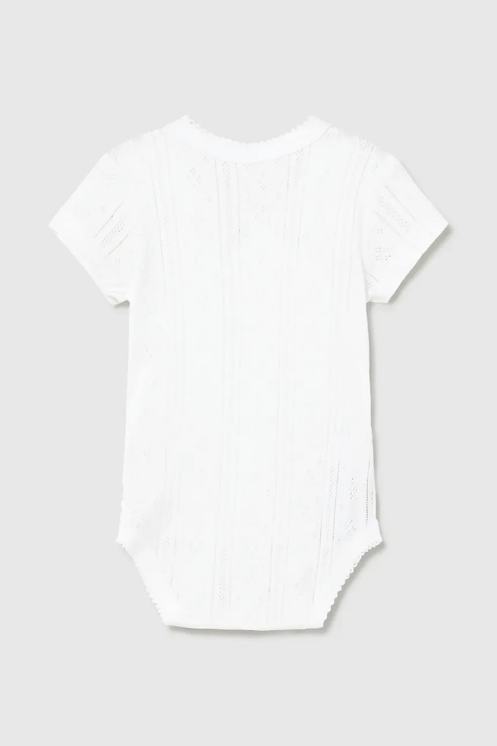 Mayoral Newborn body din bumbac pentru bebeluși 1701.2D.Newborn.PPY2 alb SS26