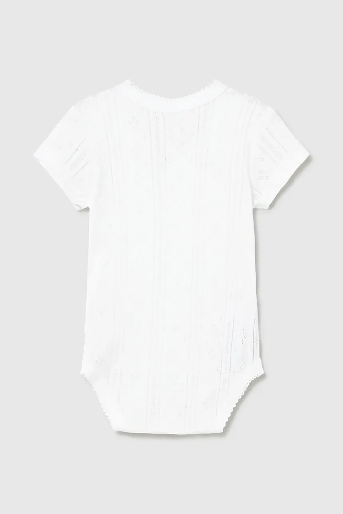Mayoral Newborn body din bumbac pentru bebeluși 1701.2D.Newborn.PPY2 alb SS26