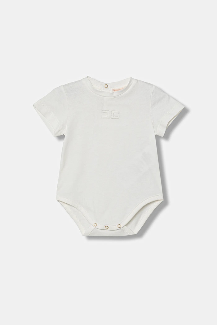 Детское боди из хлопка Elisabetta Franchi бежевый ENBD007.0.JF054