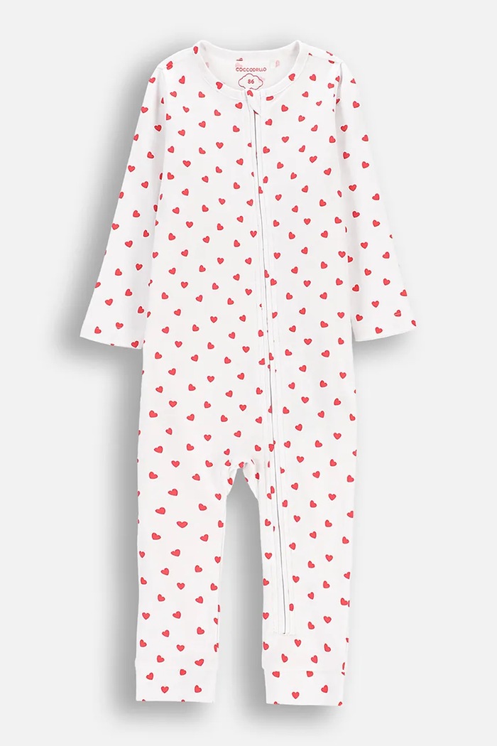 Coccodrillo salopetă din bumbac pentru bebeluși Produs pentru bebe alb WC6404201PJS
